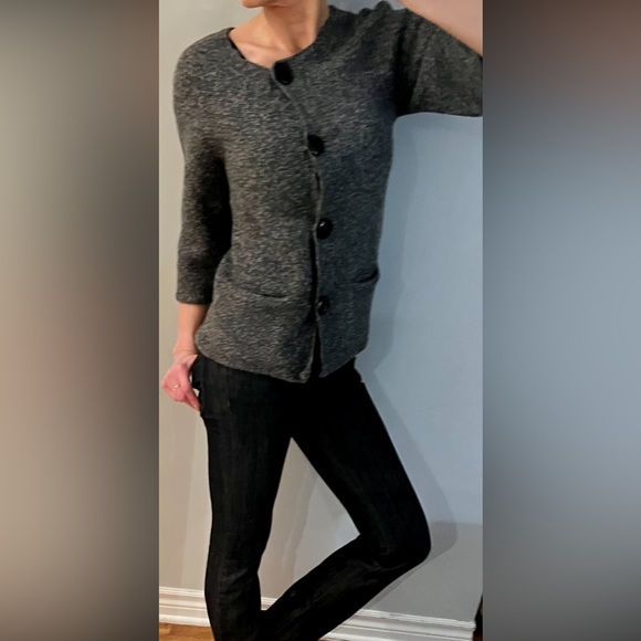 Wool blend AK petites button down sweater - Picture 6 of 16